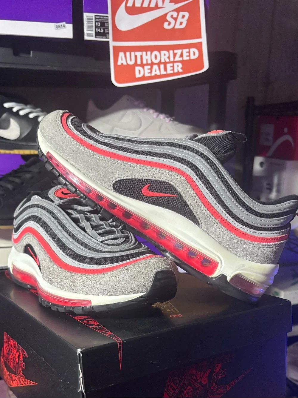Nike Air Max 97 “Wolf Grey/ Radiant Red” - 10.5M
